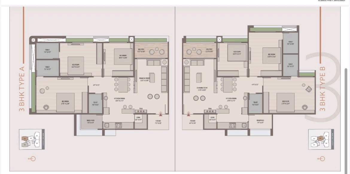 Spacious 3 and 4 BHK Premium Apartments