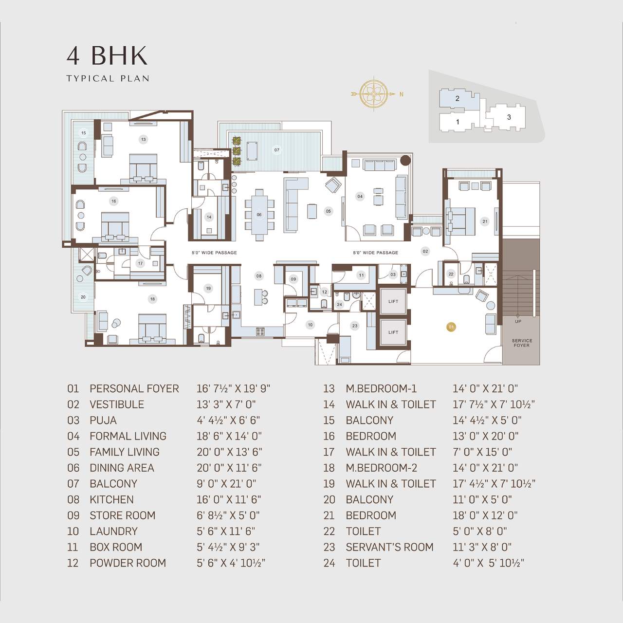 4 BHK Unit