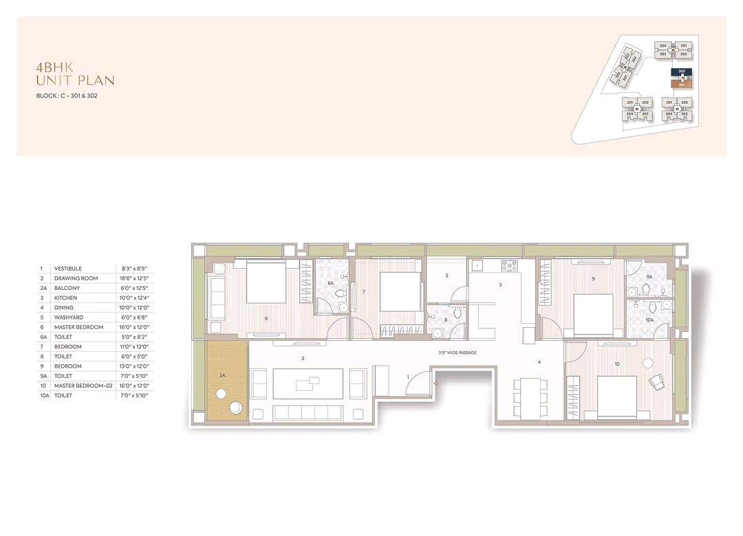 4 BHK Unit
