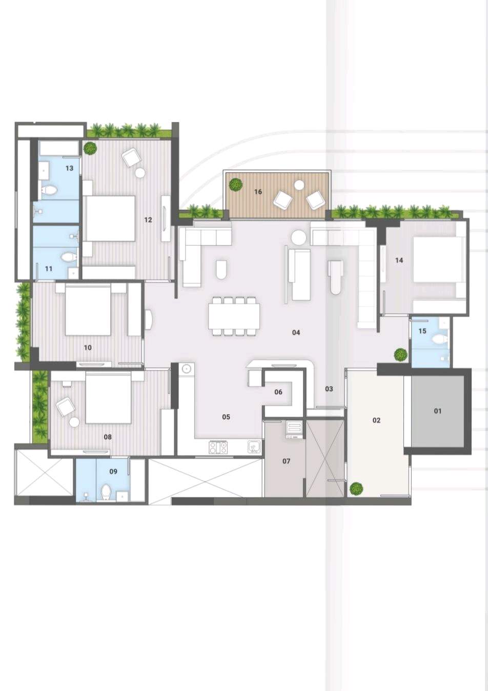 4 BHK Unit