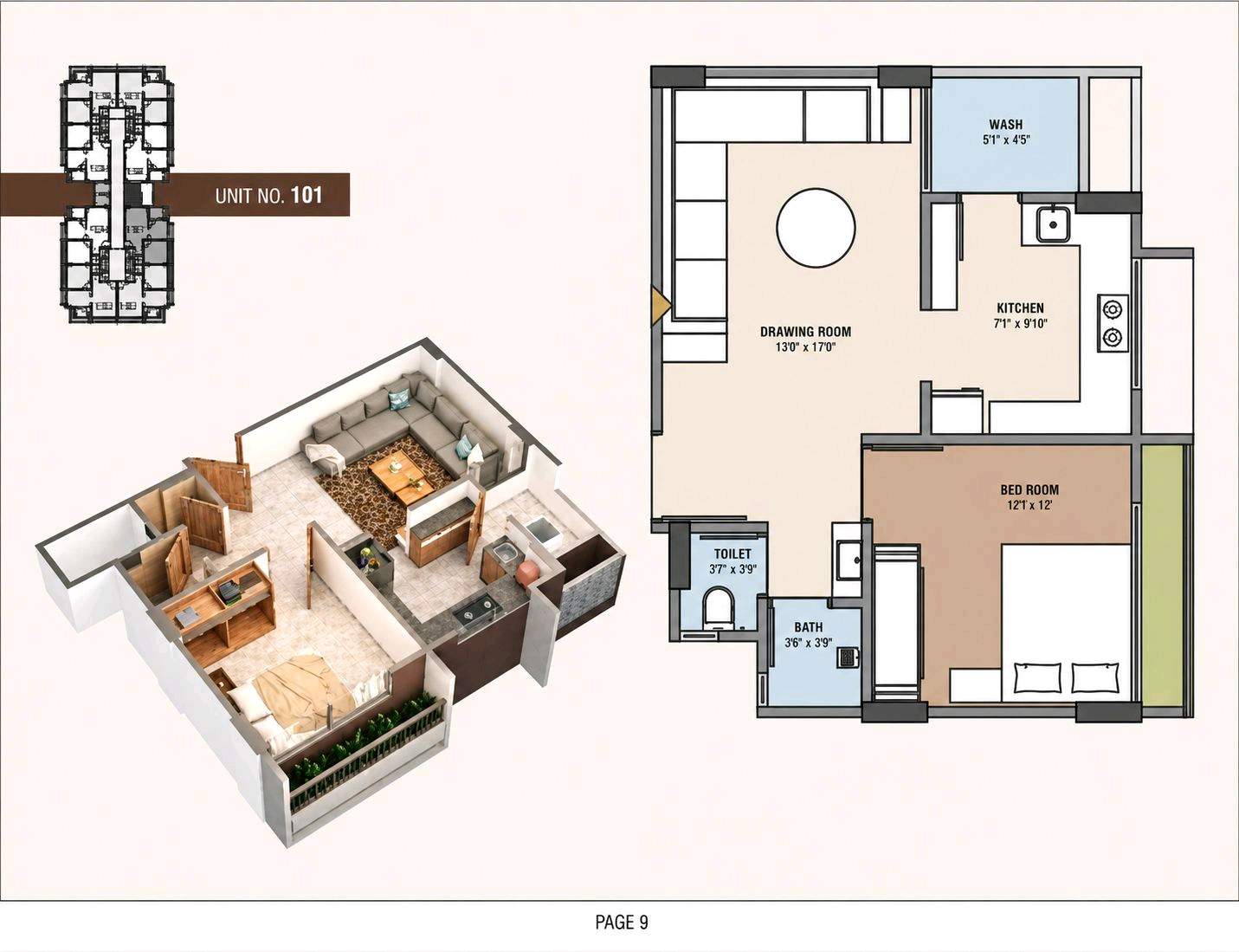 1 BHK Unit