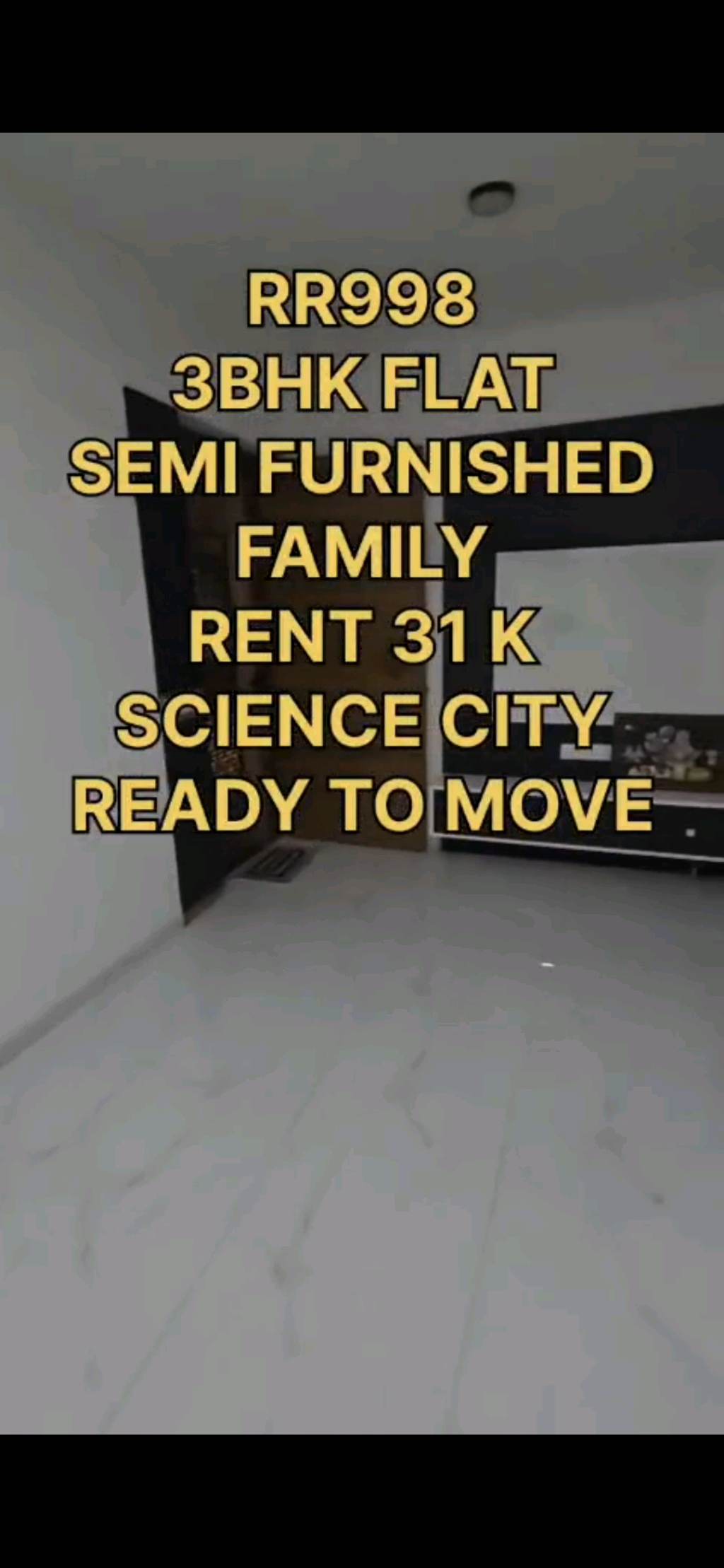 3BHK semi-furnished flat for rent 