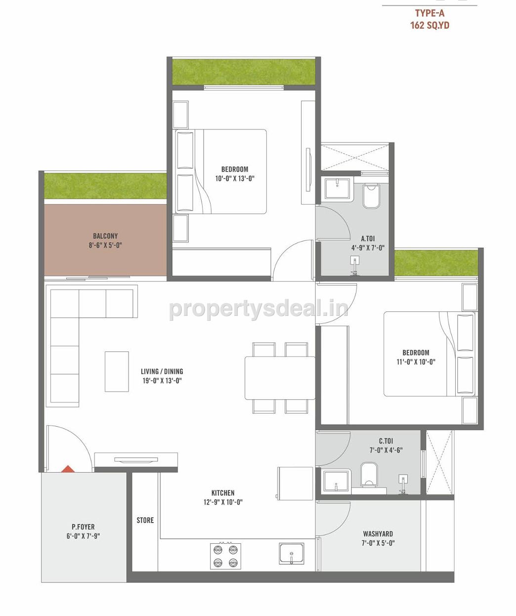 2 BHK Unit