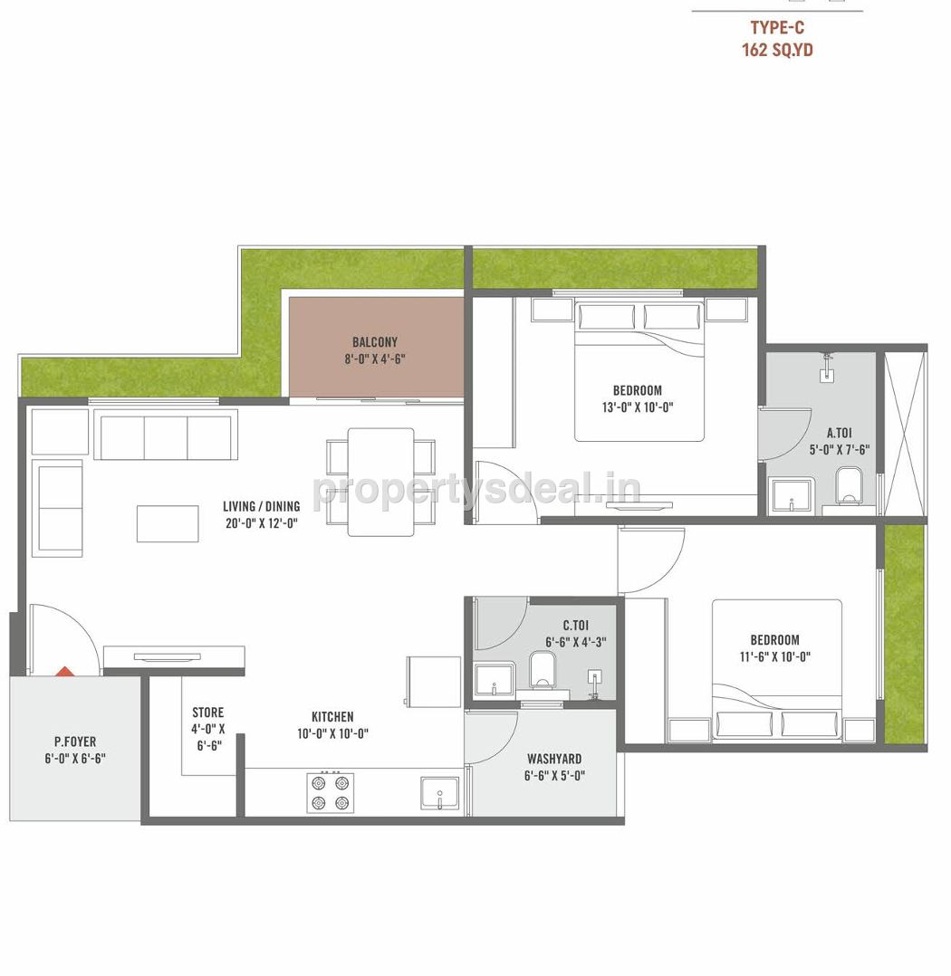 2 BHK Unit